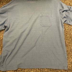 Casual short sleeve, long blue shirt